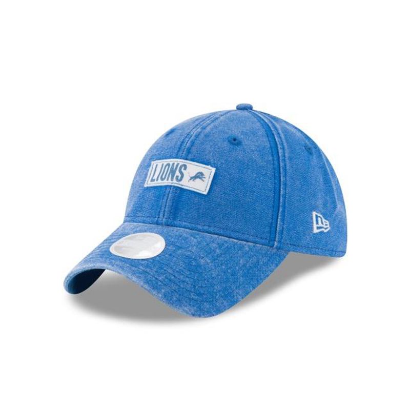 NFL Detroit Lions Womens Rugged Tag 9Twenty Adjustable (KNY1500) - Blue New Era Caps